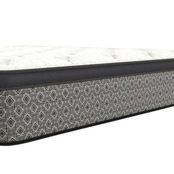 Angled view of the Cascade Euro-top mattress Close up