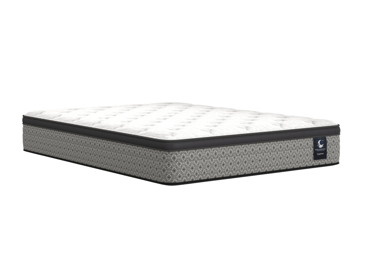 Angled view of the Cypress Euro-top mattress