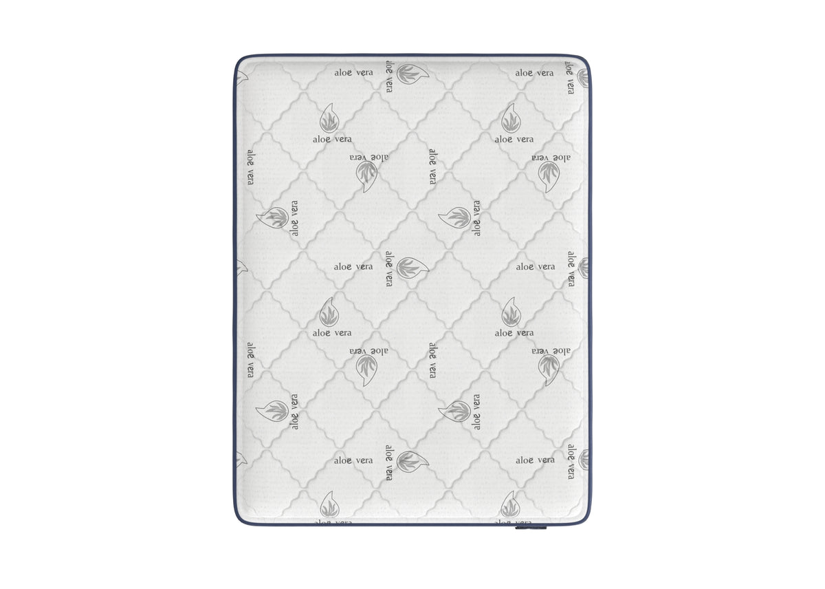 White quilted aloe vera fabric on the Lyra mattress sleeping surface