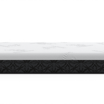 Side profile of the Mystic hybrid mattress showing its plush comfort layers and foam-encased edge.